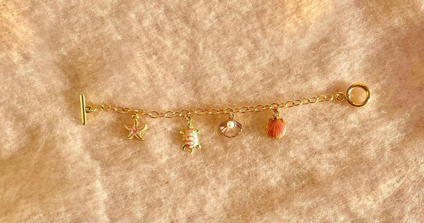 *Sweet Pink Pearl turtle charm bundle