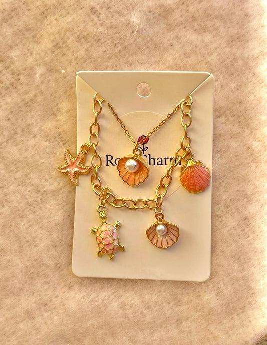 *Sweet Pink Pearl turtle charm bundle