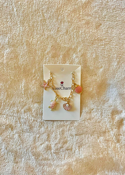 Sweet pink pearl turtle charm