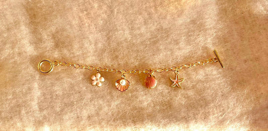 *sweet pink pearl flower charm bundle